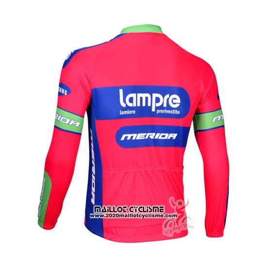 2012 Maillot Ciclismo Lampre Merida Rose et Azur Manches Longues et Cuissard